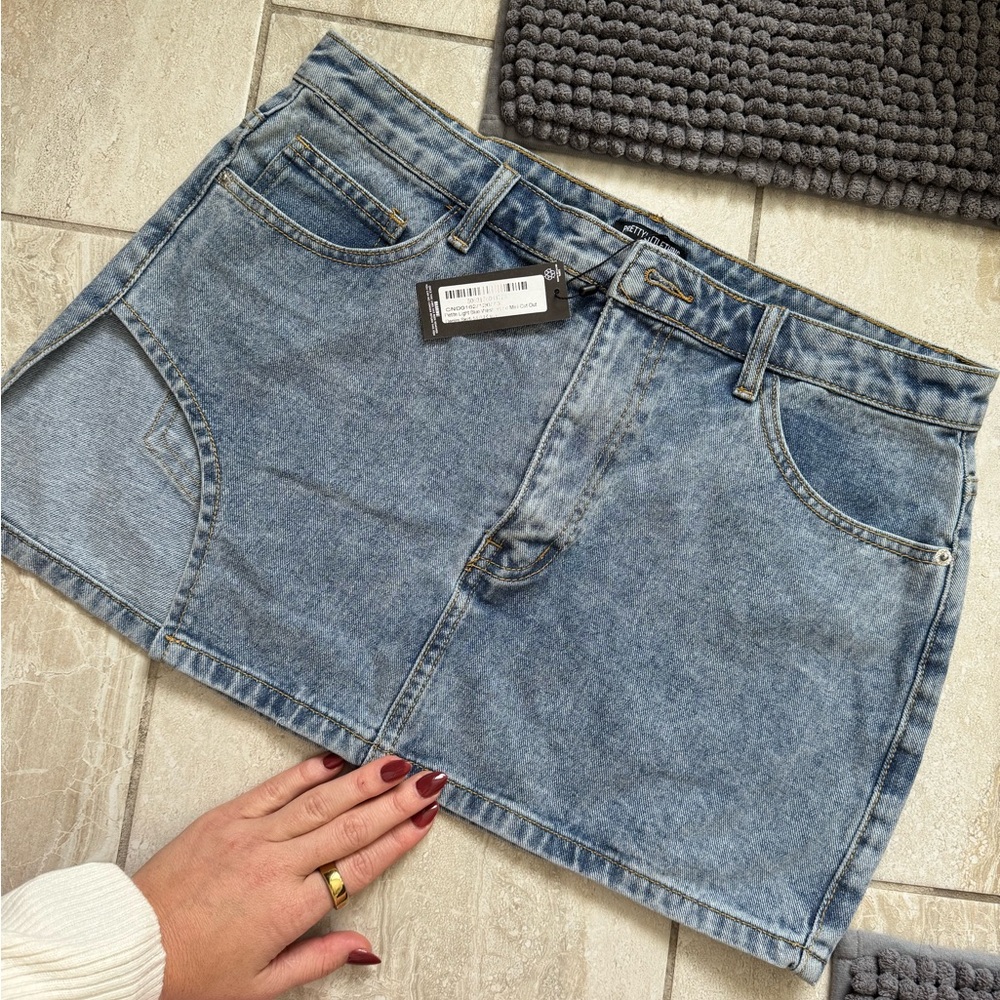 Pretty Little Things Denim Skirt w, cut out